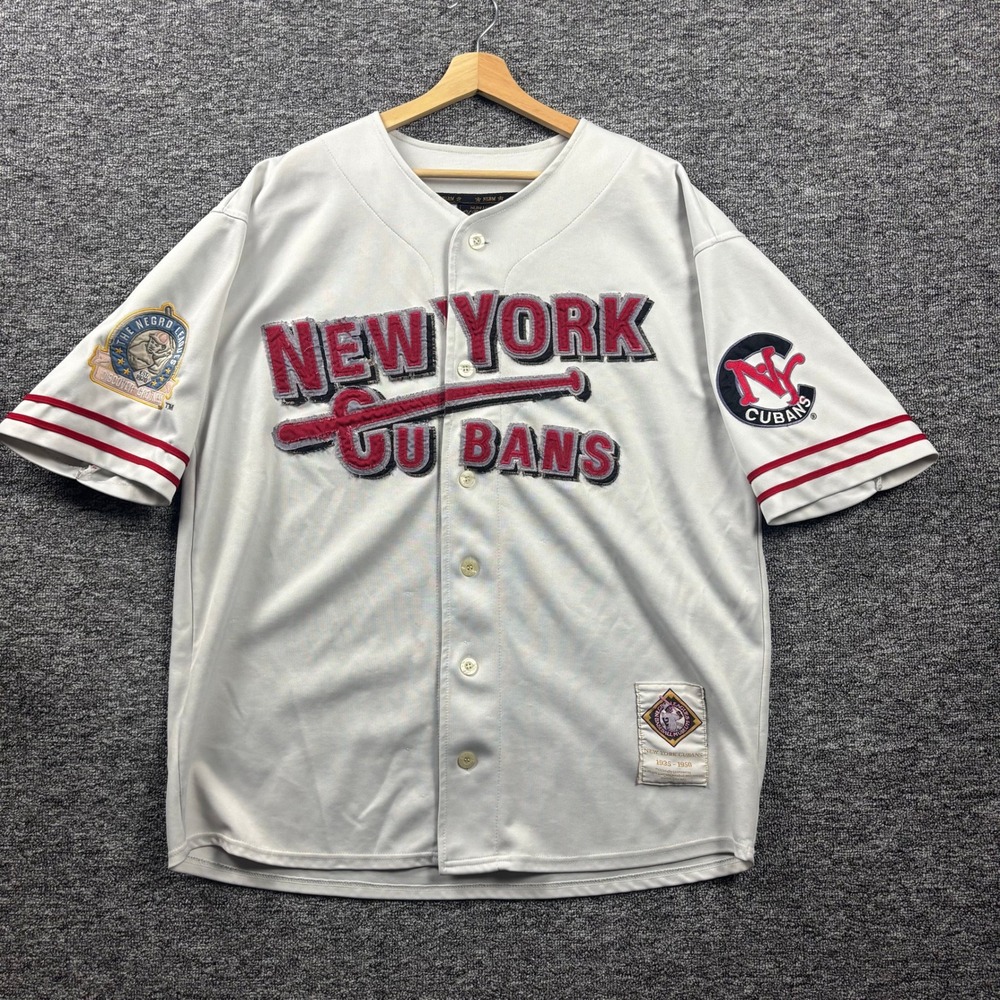 VIntage Negro Leagues New York Cubans Baseball Jersey White Red Men's Size XL